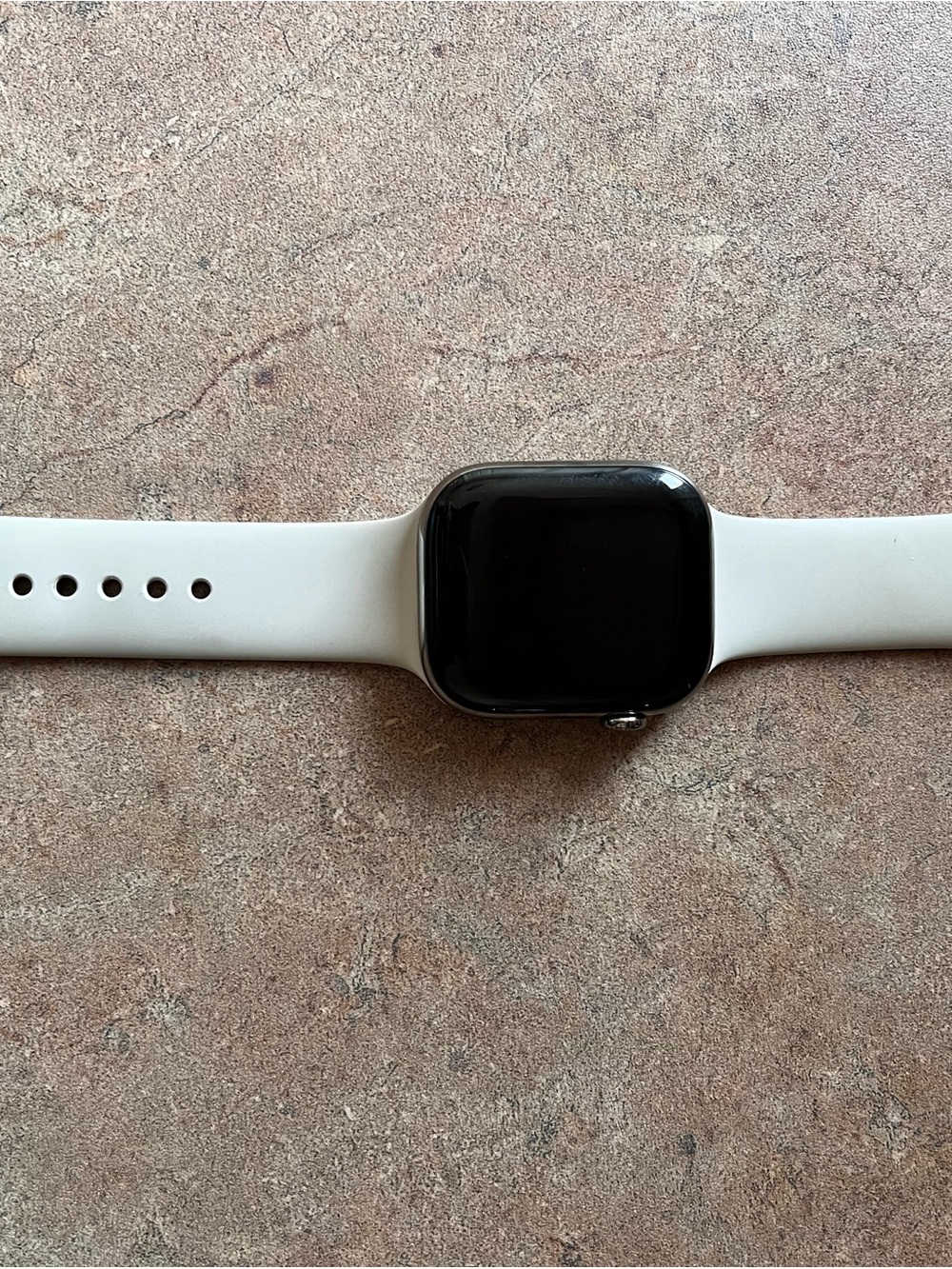 Apple Watch S10 Titanium GPS + Cellular with White/Rose Silicone Band